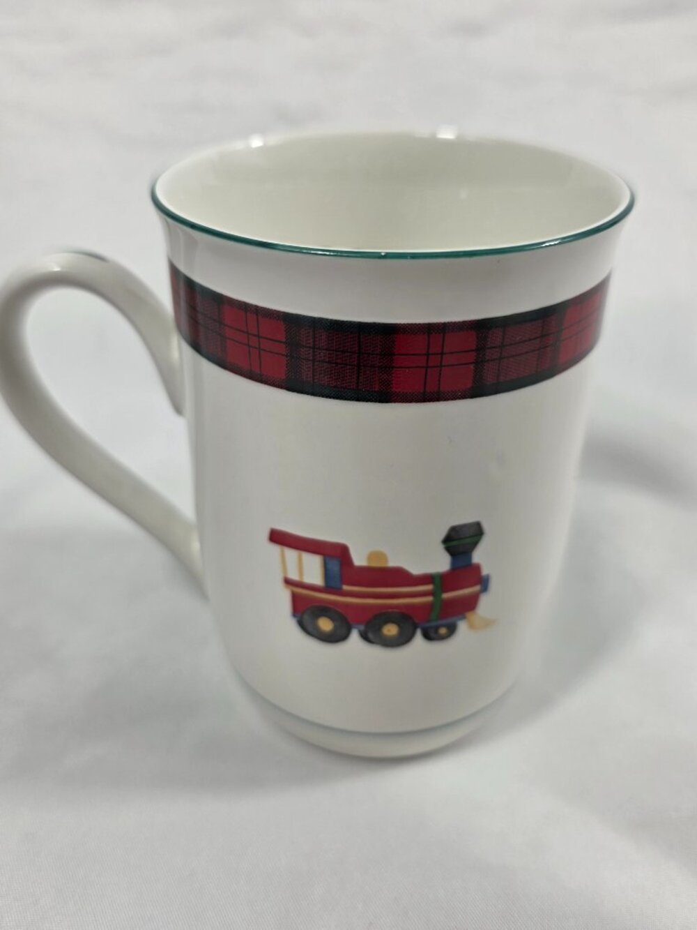 Sasaki Tartan Red Plaid Toy Accent Mug Train Red & White Charles Roberts